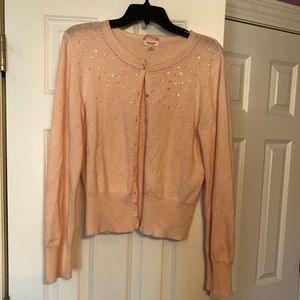 Blush cardigan with sequins detail